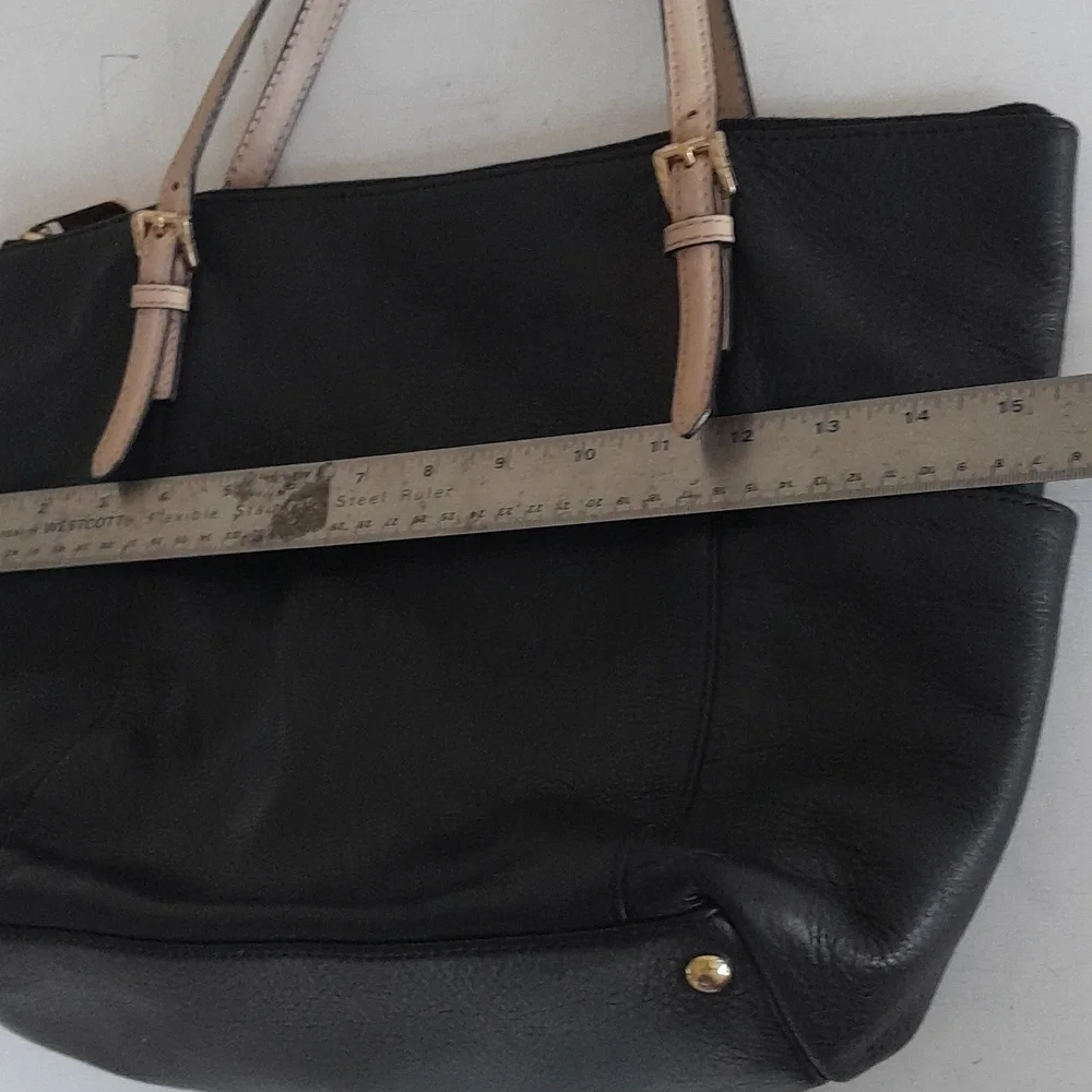 Michael Kors Jet Set Tote BLACK pebbled leather
